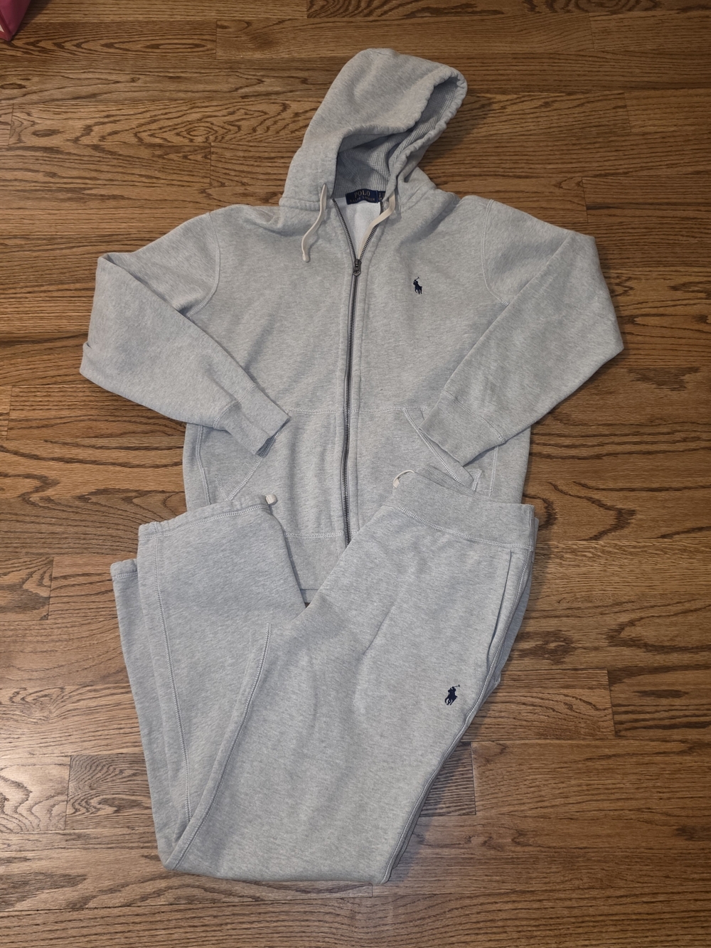Polo by Ralph Lauren Light Gray Zip Hoodie & Jogger Set